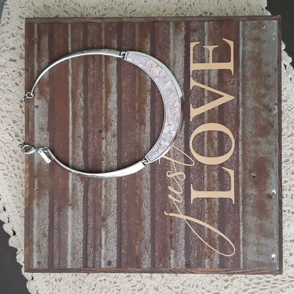 WHBM Marbled Collar Necklace Purple - Picture 5 of 6